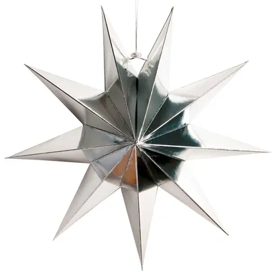 Produktbild von Papierstern auffaltbar 28cm silber glänzend