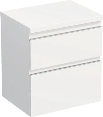 Produktbild von Jungborn Waschtischunterschrank TRENTA BxHxT 56,7 x 64,6 x 44,5 cm Frontfarbe weiß matt TRE DESK 60 2Z S 379