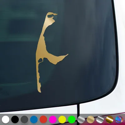 Produktbild von PantherPixel Sylt Aufkleber Insel Umriss Kontur Nordsee Sticker Auto Geschenkidee Farbe Gold
