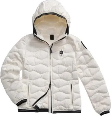 Produktbild von Blauer Daunenjacke mit Kapuze und auffälliger Steppung 25WBLDC03095100