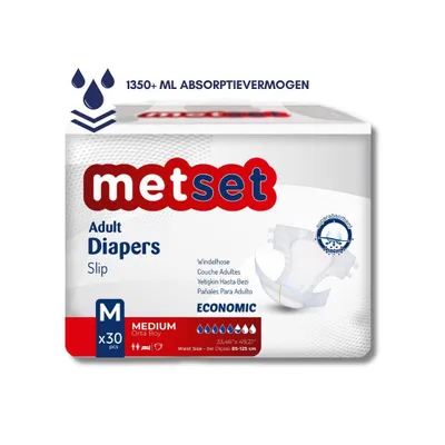 Immagine prodotto di Pannolini per incontinenza Medcare Metset - Taglia M - 30 pezzi - Alta assorbenza e comfort - Unisex