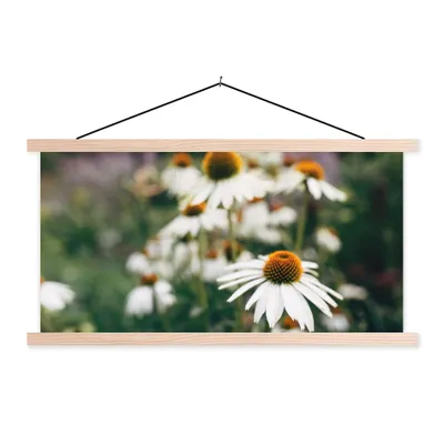 Produktbild von MuchoWow® Textilposter Blumen - Herbst - Botanisch 120x60 cm mit holzfarbenen Rahmen - Klemmleiste