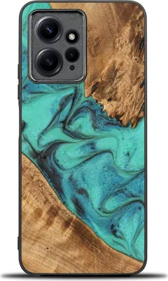 Productafbeelding van Holzhülle Bewood Unique - Turquoise voor Xiaomi Redmi Note 12 4G