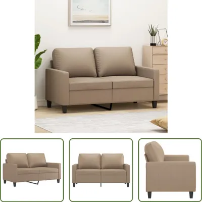 Obrázok produktu pre The Living Store 2-miestna pohovka Cappuccino-brown 120 cm Imitácia kože