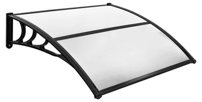 Vordach aus Aluminium und Polycarbonat, 122 x 99 cm, transparent