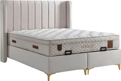 Produktbild von Villa Möbel Bett Set Monaco 160x200 Creme, Bett Set (mit Matratze), Bett mit Stauraum