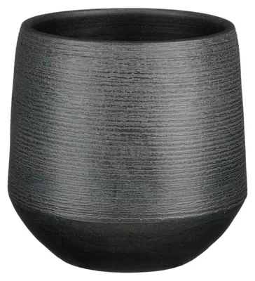 Produktbild von Mica Decorations Pflanzentopf - schwarzes Relief - Terrakotta - D19 x H18