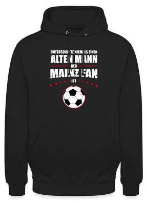 Produktbild von Spreadshirt Alter Mainz Fußball-Fan Uni Hoodie, M, Schwarz