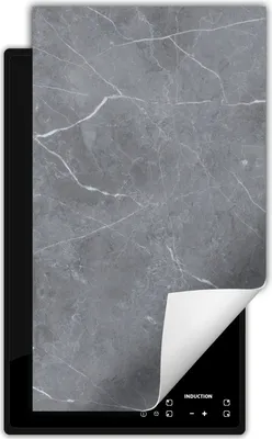 Produktbild von DarHaus Herdabdeckplatte 1 teilig 30x52 cm Anti Rutsch Matte Aufrollbar, grau - Marmor