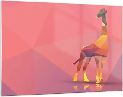 Produktbild von Bilder auf glas - Giraffe modern Grafik - 120x80cm - Glasbilder - Wandbilder - Kunstdruck - zum Aufhängen bereit - Wanddekoration aus Glas - Glas Bilder - Wandbild auf Glas - GAA120x80-2805