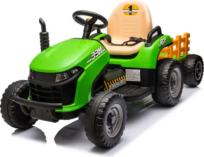 Obrázek produktu pro Dětský elektrický traktor AIORBER s dětskou pojistkou, nastavitelnou hlasitostí a rychlostí, protiskluzovými pneumatikami, klaksonem airbagu, LED diodou, rychlost 2,5-3,5 km/h, vhodný pro děti od 3 let