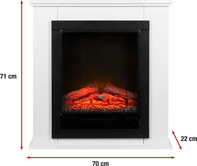 Produktbild von Elektrokamin - Elektrischer Standkamin mit Heizung 1800 W, realistischer 3D-Flammeneffekt, Thermostat, Überhitzungsschutz - Weiß