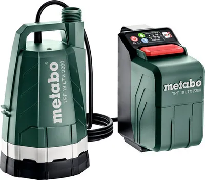 Obrázok produktu pre Metabo Akku-Tauch- und Regenfasspumpe TPF 18 LTX 2200 18 V, Max. Förderhöhe 22 m