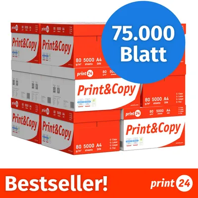 Obrázek produktu pro print24 Tiskárny papír Kopírovací papír 75000 listů 150 x 500 A4 80g Premium White PEFC certifikovaný