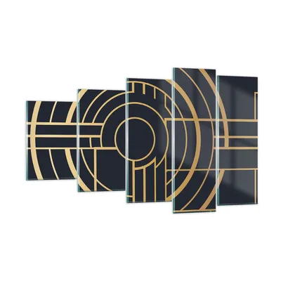 Produktbild von Bilder auf glas - 5 Teile - Abstraktion Stück Modern - 100x60cm - Glasbilder - Wandbilder - Bilder - zum Aufhängen bereit - Wanddekoration aus Glas - Glas Bilder - Wandbild auf Glas - GEG100x60-4640
