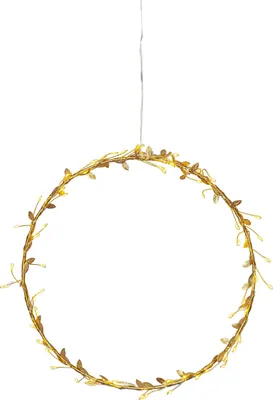 Produktbild von LED Lichtkranz 'Winny', Batterien + Timer, gold, warmweiß, Ø 28cm