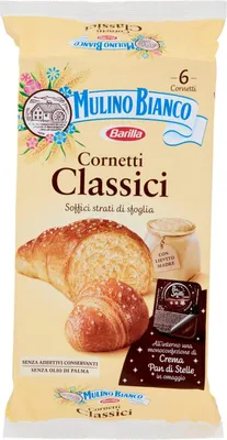 Produktbild von 18x Mulino Bianco Kuchen mit Cornetti Classici Croissant Briosche 40g kekse