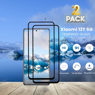 Produktbild von 2-Stück Xiaomi 12T 5G – gehärtetes Glas 9H – 3D-Displayschutz in Superqualität
