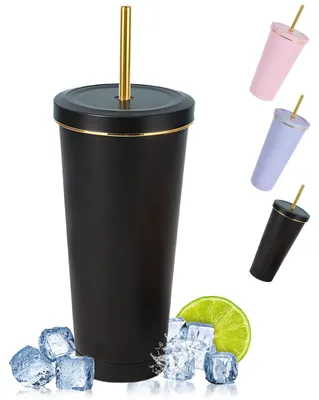 Reisetasse 750 ml, doppelwandig, Edelstahl, schwarz