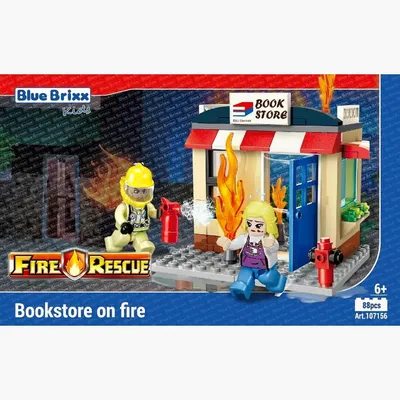 Produktbild von Blue Brixx 107156 Brennender Bücherladen