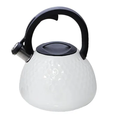 Produktbild von Edelstahl Flötenkessel Teekessel Wasserkessel 2,7L Wasserkocher Pfeifkessel Weiß