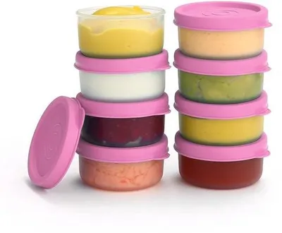Image de Petits pots en plastique de 37 ml, lot de 8, étanches, sans BPA, pour la boîte à lunch