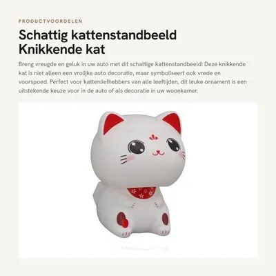 Produktbild von Katzensymbol, Katze, die den Kopf neigt – Glückskatze – Auto-Dekoration – Miniatur-Katzenfigur – Solarbetrieb – Schattiger Look
