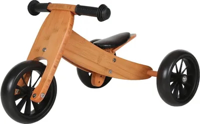 Produktbild von Bandits & Angels Smart Bike Holz-Laufrad aus Bambus, 4-in-1, ab 1 Jahr - Für Jungen und Mädchen - Holz-Laufrad - Wendbar zum Dreirad und Zweirad - Verstellbarer Sattel