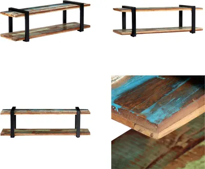 Immagine prodotto di mobile TV vidaXL 130x40x40 cm in legno massiccio antico - mobile TV - mobili TV - mobili TV - mobili TV