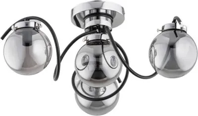 Zdjęcie produktu dla Lampa sufitowa KRETKA czarna-chromowana 4xE14x10W metal wym:23x52x52cm IP20 Alfa