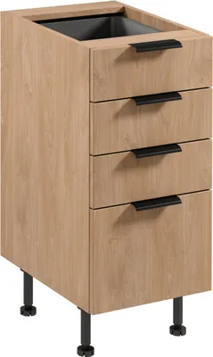 Produktbild von küchenunterschrank 40 cm mit Schubladen ohne Arbeitsplatte,  Sorento D40S4 AX, Sonoma Eiche