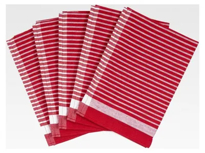 Produktbild von 5 Geschirrtücher aus Baumwolle und Leinen im Set (Rot)