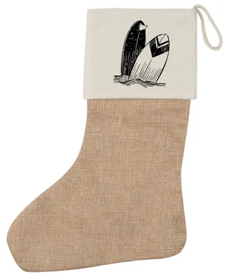 Produktbild von Huuraa Weihnachtsstrumpf Surfboard Board Beige Jute Kaminstrumpf Geschenkidee