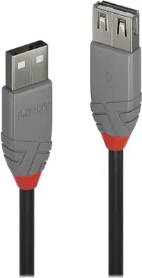 Zdjęcie produktu dla Lindy 36701, 0,5 m, USB A, USB A, USB 2.0, 0,48 Gbit/s, Czarny, Szary