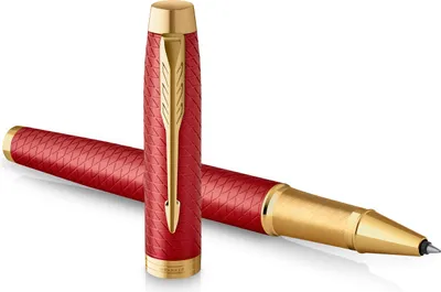 Produktbild von Parker IM Rollerball Tintenroller | Rote Premiumlackierung mit goldenen Zierteilen | Feine Schreibspitze mit schwarzer Nachfüllmine | Geschenkbox