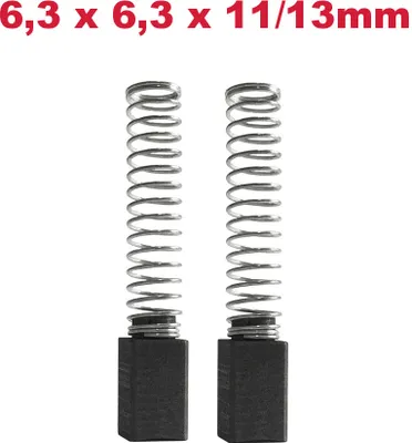 Two carbon brushes with springs are shown against a white background.