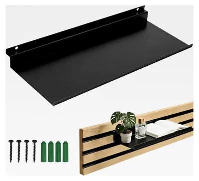 Produktbild von Regal für Akustikpaneele ohne Bohren 40 x 15 cm, Wandorganizer für Akustikpaneele in Schwarz, Zubehör für Büro, Wohnzimmer, Schlafzimmer, Paneele an der Wand