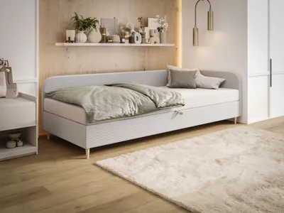 Obrázok produktu pre BEDANTE posteľ MIKO 100x200 RIVIERA 82+LINCOLN 2 postele pre mladých jednolôžková posteľ hotelová posteľ matrac úložný priestor v spálni