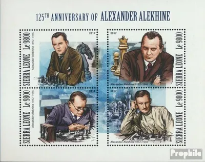 Produktbild von Briefmarken Sierra Leone 2017 Mi 9070-9073 Kleinbogen (kompl. Ausg.) postfrisch Alexander Aljechin