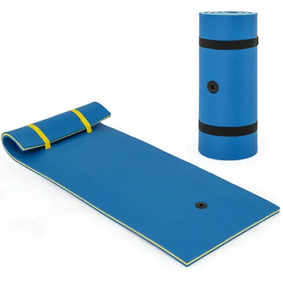 Produktbild von COSTWAY Schwimmmatte 220x 90 cm, Schwimmende Wassermatte, Schwimmmatte aus reißfestem XPE-Schaumstoff, Wasserliege, Wasserhängematte