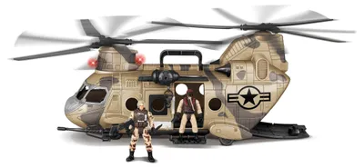 Image de Hélicoptère avec figurines et effets 50 cm