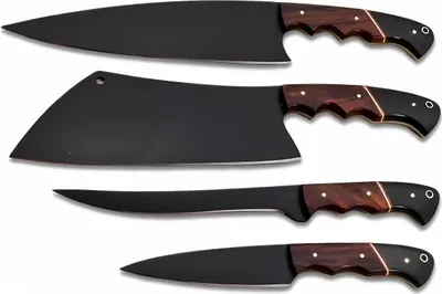 Produktbild von Set Küchenmesser XR - 4 Stück in Schwarz und Braun | Hochwertige Qualität KP38746
