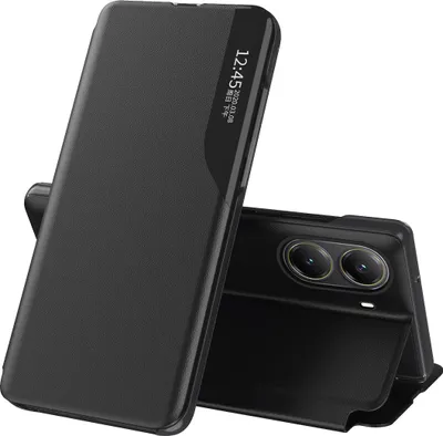 Produktbild von Hülle für Xiaomi Poco X7 Pro/Redmi Turbo 4, Flip Stand Cover Kunstleder Schutzhülle Schwarz