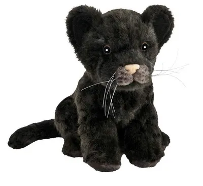 Produktbild von Hansa Toy 7289, Jaguar Baby schwarz 17 cm, Kuscheltier Stofftier Plüschtier