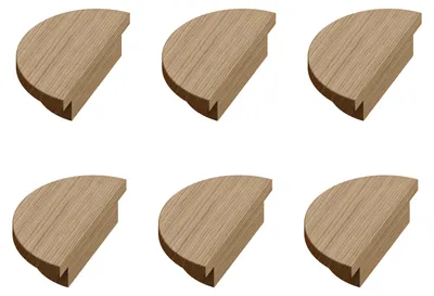 Produktbild von Sossai Holz Möbelgriffe aus Eiche | GAH02 | Lochabstand 70mm, Durchmesser 130mm, 6 Stück