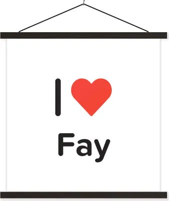 Produktbild von MuchoWow® Textilposter Ich liebe - Fay - Mädchen 40x40 cm mit schwarzem Rahmen - Fotos