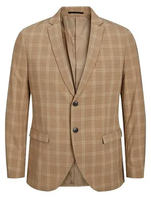 Obrázok produktu pre JACK & JONES pánska sako Jprfranco s vzorom kocky, farba Petrified Oak/kocky: super