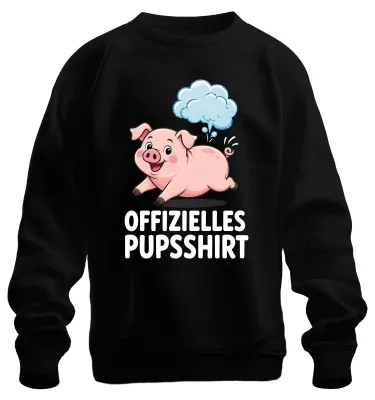 Produktbild von Offizielles Pups Schwein Lustig Furz Statement Sarkasmus Süß Sweatshirt Pullover, Schwarz, XXL