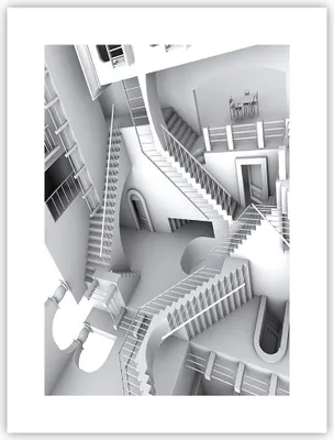 Produktbild von Poster - Poster ohne Rahmen - Wissenschaft Illusion Treppen - 30x40 cm - Wand Bild - Wanddeko - Wandbilder - Kunstposter - Wandposter - Bilder - Kunstdruck - Wandbild - P2XPA30x40-4277