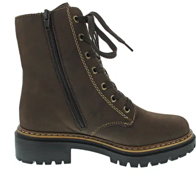 Imagen del producto de Zapatos de cordones marrones para mujer de la marca Rieker, ideales para uso diario